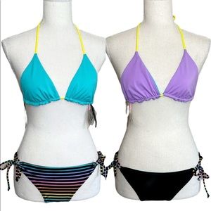 Victoria’s Secret vintage reversible triangle bikini top & Roxy bikini bottoms S